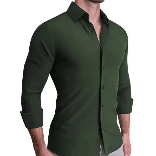 State and Liberty "The Kelce" Solid Dark Olive Green | Dress Shirts