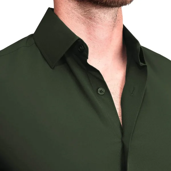 State and Liberty "The Kelce" Solid Dark Olive Green | Dress Shirts