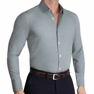 State and Liberty "The La Porta" Green, White, & Black Mini Double Check | Dress Shirts