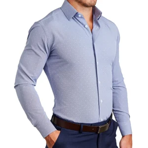 State and Liberty "The Lambert" Blue with White Dots | Dress Shirts