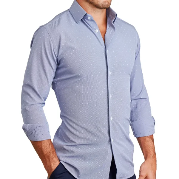 State and Liberty "The Lambert" Blue with White Dots | Dress Shirts