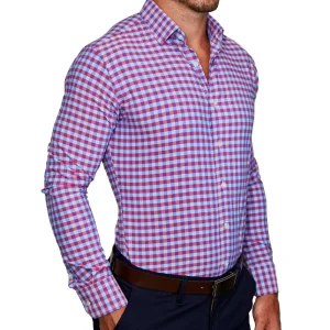 State and Liberty "The Langford" Red and Blue Big Gingham | Dress Shirts