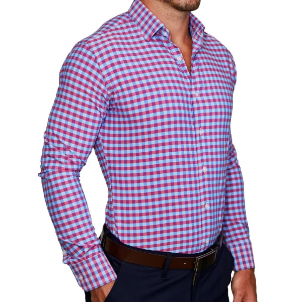 State and Liberty "The Langford" Red and Blue Big Gingham | Dress Shirts