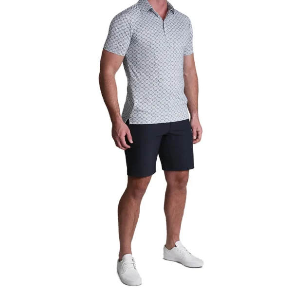 State and Liberty "The Lorenzo" Navy & White Jacquard | Short Sleeve Button Downs | Polos
