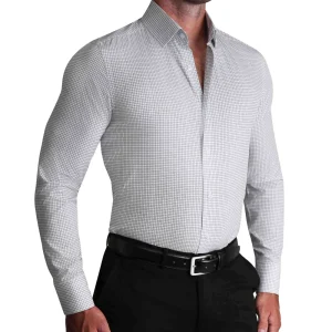State and Liberty "The Luca" Black Dashed Mini Grid | Dress Shirts