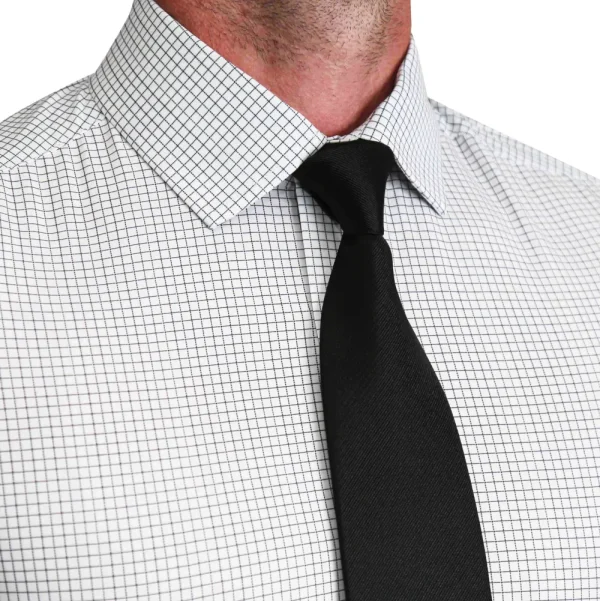 State and Liberty "The Luca" Black Dashed Mini Grid | Dress Shirts