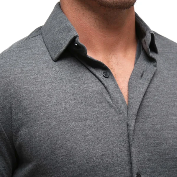 State and Liberty "The Mackinac" Heathered Charcoal Casual Button Down | Casual Long Sleeves | Long Sleeve Button Downs