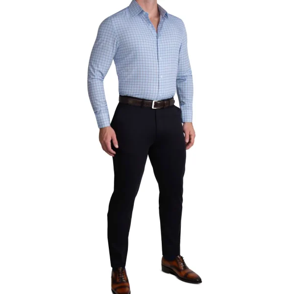 State and Liberty "The Marcus" Brown, White, & Light Blue Windowpane | Dress Shirts