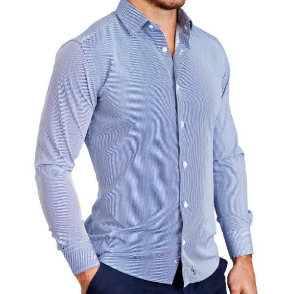 State and Liberty "The Marshall" Blue Pinstripe | Dress Shirts