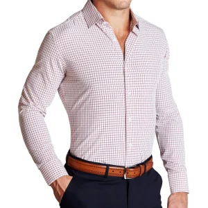 State and Liberty "The Maurice" Maroon Windowpane | Dress Shirts