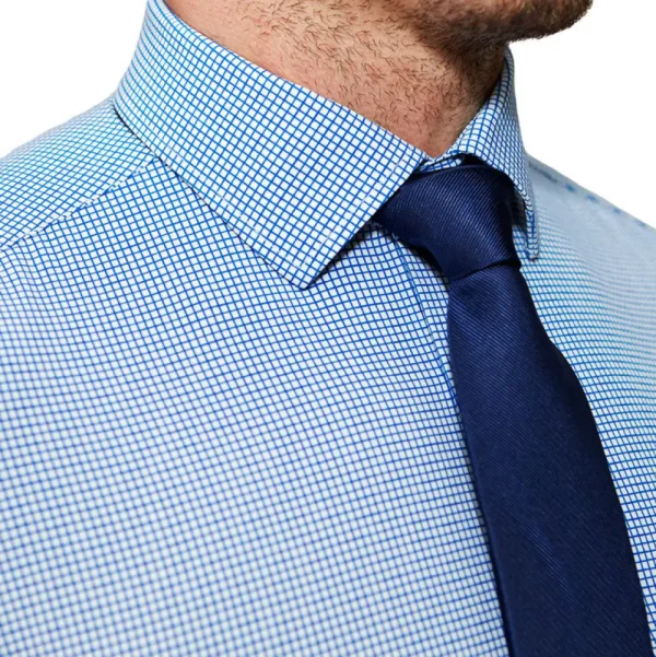 State and Liberty "The Meram" Blue Windowpane | Dress Shirts