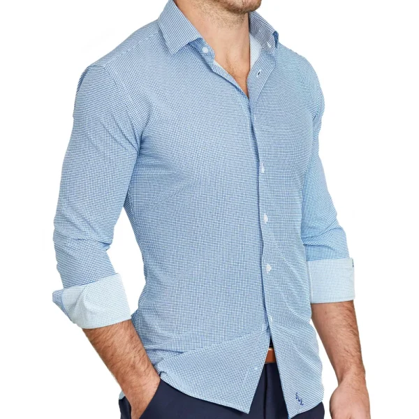 State and Liberty "The Meram" Blue Windowpane | Dress Shirts