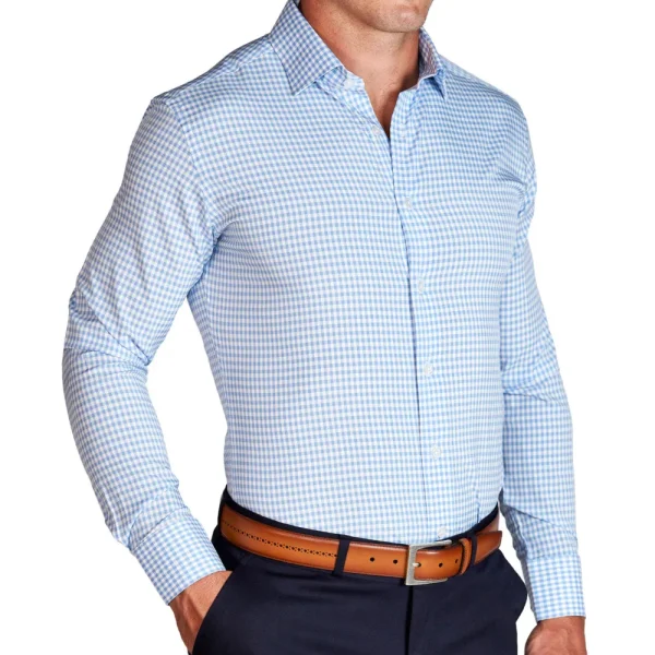 State and Liberty "The Mills" Light Blue Gingham | Dress Shirts
