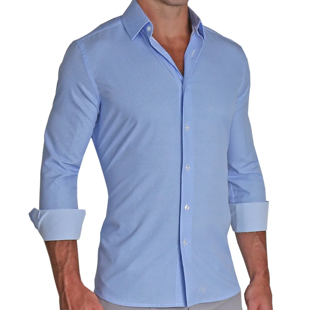 State and Liberty "The Morrison" Blue & White Mini Pattern | Dress Shirts