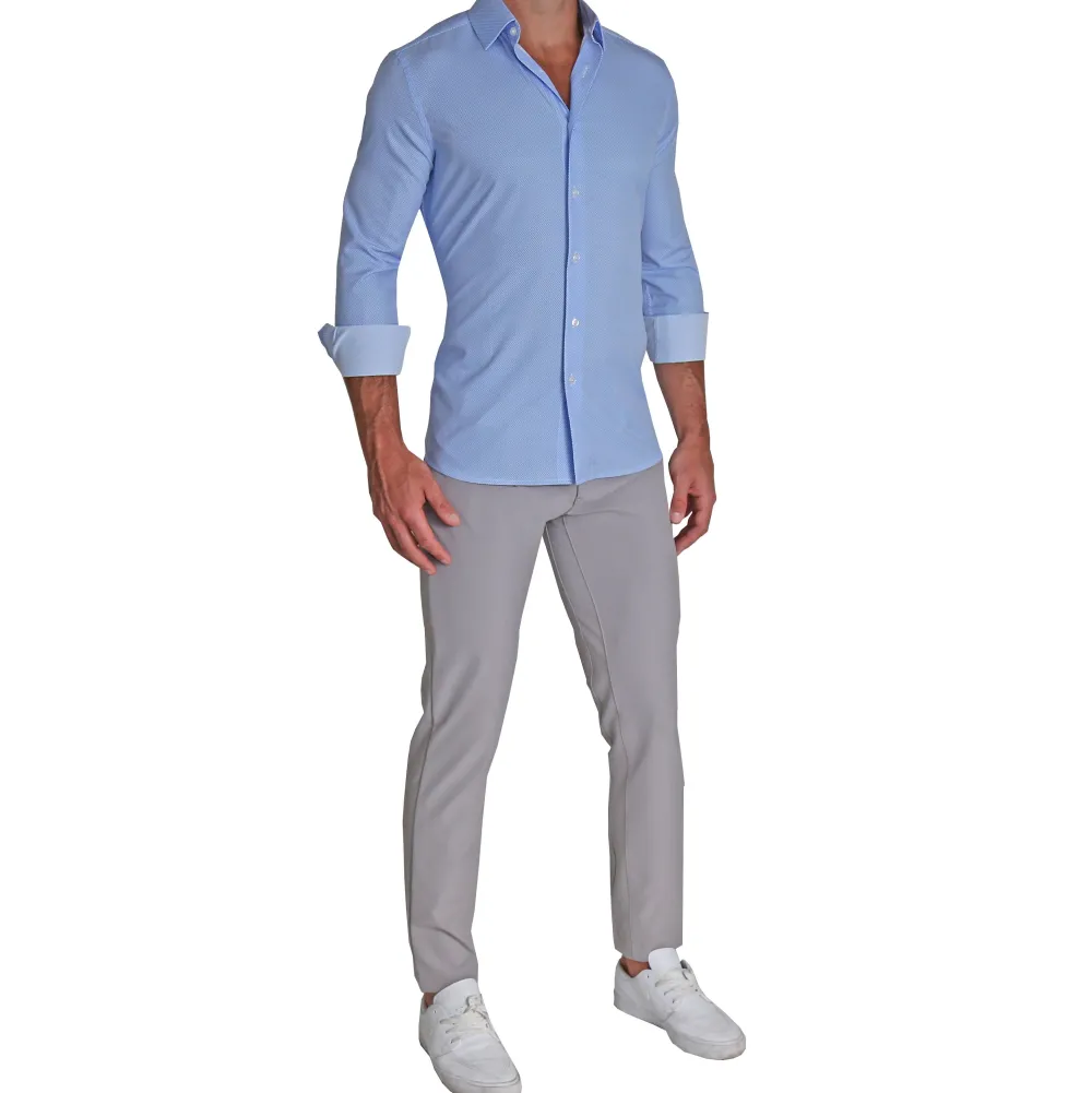 State and Liberty "The Morrison" Blue & White Mini Pattern | Dress Shirts