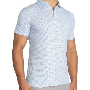 State and Liberty "The Nantucket" White & Light Blue Paisley Polo | Short Sleeve Button Downs | Polos