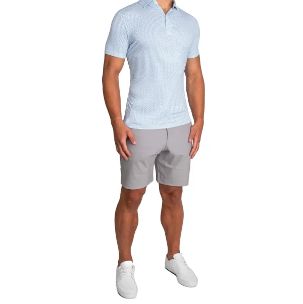 State and Liberty "The Nantucket" White & Light Blue Paisley Polo | Short Sleeve Button Downs | Polos