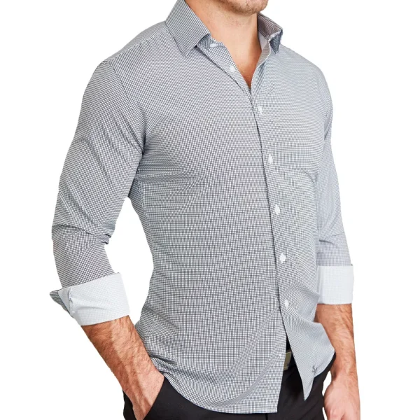 State and Liberty "The Newbury" Black Windowpane | Dress Shirts