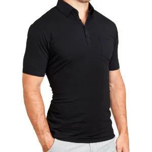 State and Liberty "The Ott” Black on Black Polo | T-shirts | Short Sleeve Button Downs