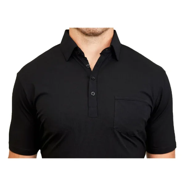 State and Liberty "The Ott” Black on Black Polo | T-shirts | Short Sleeve Button Downs