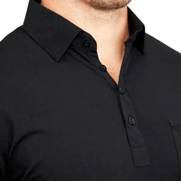 State and Liberty "The Ott” Black on Black Polo | T-shirts | Short Sleeve Button Downs