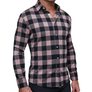 State and Liberty "The Pearson" Pink and Navy Check Casual Button Down | Casual Long Sleeves | Long Sleeve Button Downs
