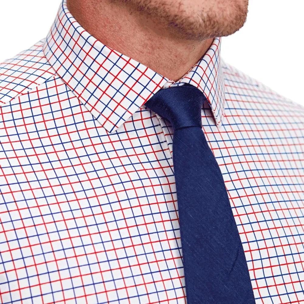 State and Liberty "The Potomac" Red and Blue Cross Stitch | Dress Shirts