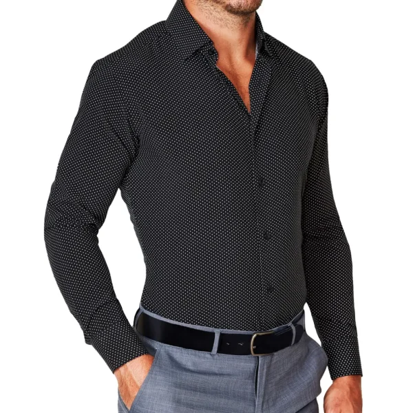 State and Liberty "The Reader" Black with White Dots | Dress Shirts