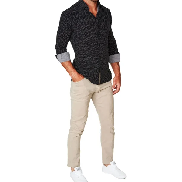 State and Liberty "The Reader" Black with White Dots | Dress Shirts