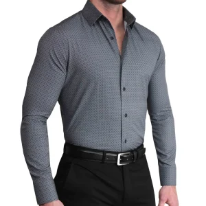 State and Liberty "The Remington" Black and White Star Geo Print | Dress Shirts