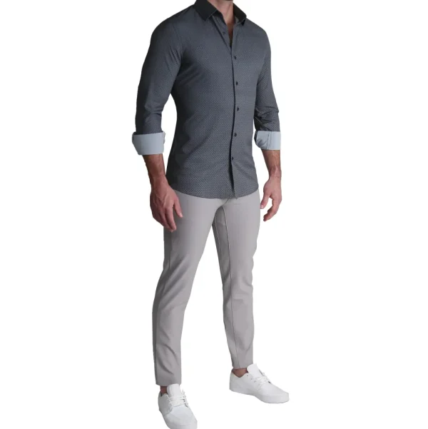 State and Liberty "The Remington" Black and White Star Geo Print | Dress Shirts