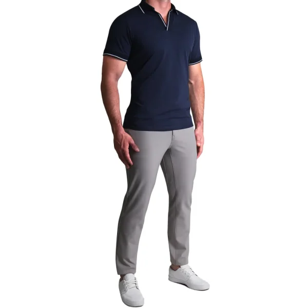 State and Liberty "The Rhett" Navy With White Tipped Polo | Short Sleeve Button Downs | Polos