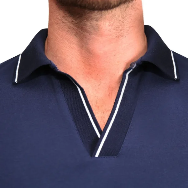 State and Liberty "The Rhett" Navy With White Tipped Polo | Short Sleeve Button Downs | Polos