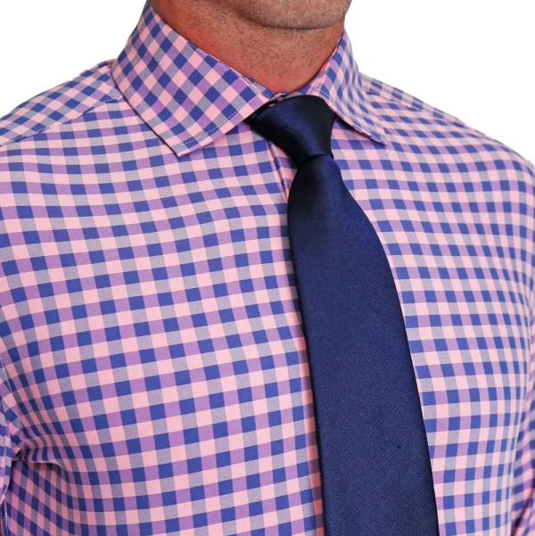 State and Liberty "The Rockefeller" Pink and Blue Check | Dress Shirts
