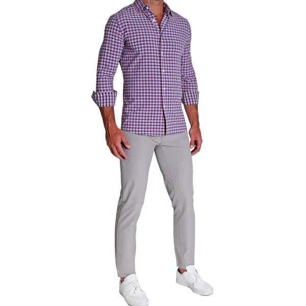 State and Liberty "The Rockefeller" Pink and Blue Check | Dress Shirts