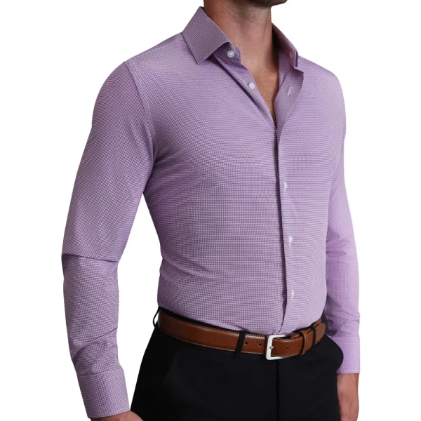 State and Liberty "The Ryan" Dark Purple Micro Check | Dress Shirts