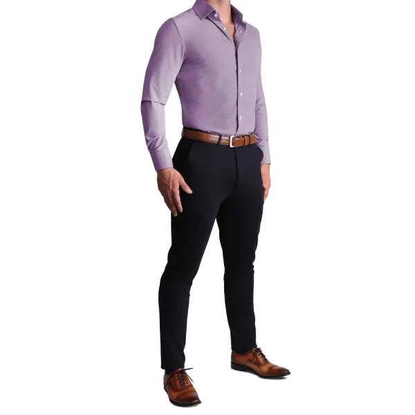State and Liberty "The Ryan" Dark Purple Micro Check | Dress Shirts