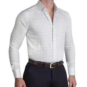 State and Liberty "The Scottie" Grey & White Windowpane | Dress Shirts