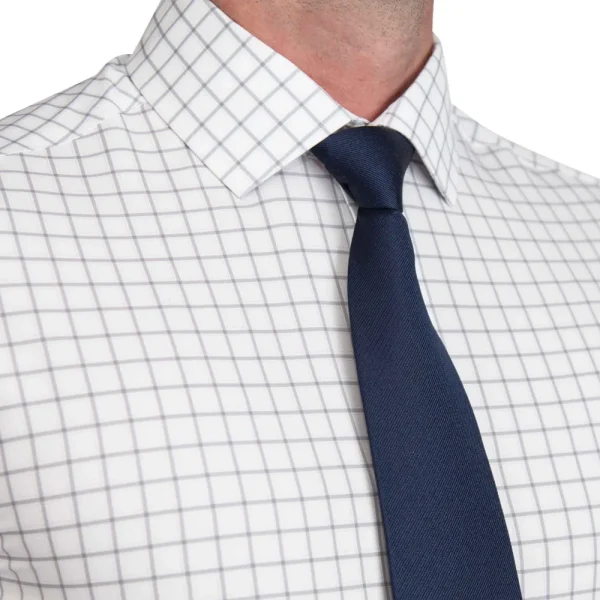 State and Liberty "The Scottie" Grey & White Windowpane | Dress Shirts