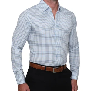 State and Liberty "The Soho" Light Blue Windowpane | Dress Shirts