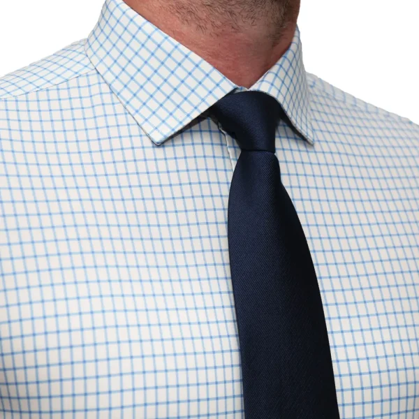 State and Liberty "The Soho" Light Blue Windowpane | Dress Shirts