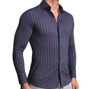 State and Liberty "The Spencer" Sport Shirt - Maroon, Navy, & White Plaid | Casual Long Sleeves | Long Sleeve Button Downs