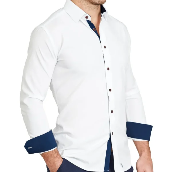 State and Liberty "The Springer" Limited Edition: White with Navy Accents | Dress Shirts
