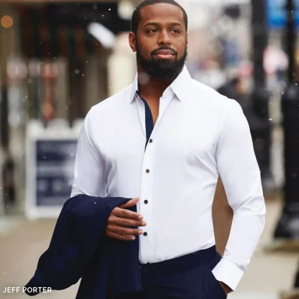 State and Liberty "The Springer" Limited Edition: White with Navy Accents | Dress Shirts