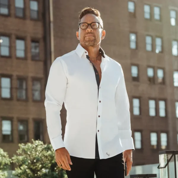 State and Liberty "The Springer" Limited Edition: White with Navy Accents | Dress Shirts