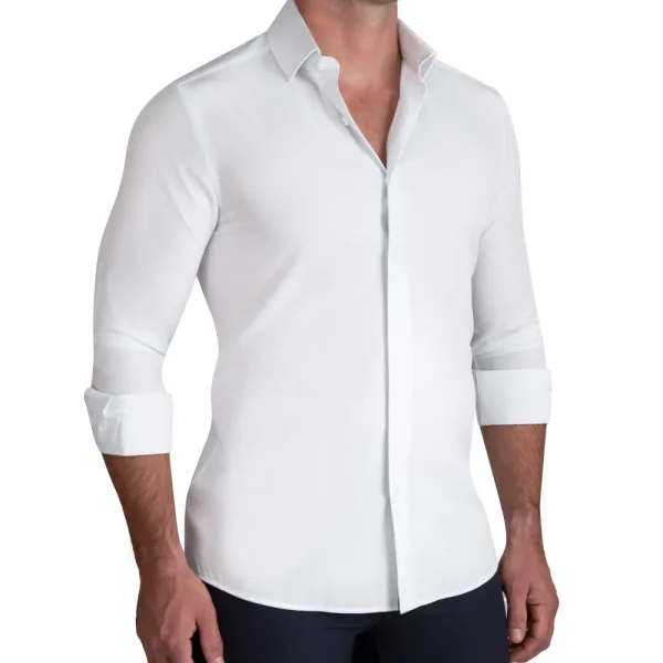 State and Liberty "The Stafford" Solid White Weave | Dress Shirts