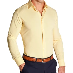State and Liberty "The Stanley" Yellow Microcheck | Dress Shirts