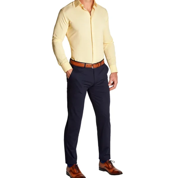 State and Liberty "The Stanley" Yellow Microcheck | Dress Shirts