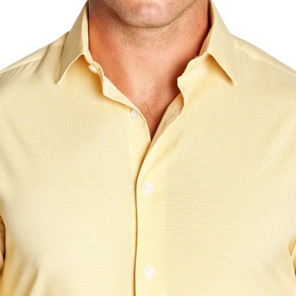 State and Liberty "The Stanley" Yellow Microcheck | Dress Shirts