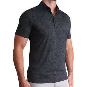State and Liberty "The Sterling" Charcoal Jacquard | Short Sleeve Button Downs | Polos
